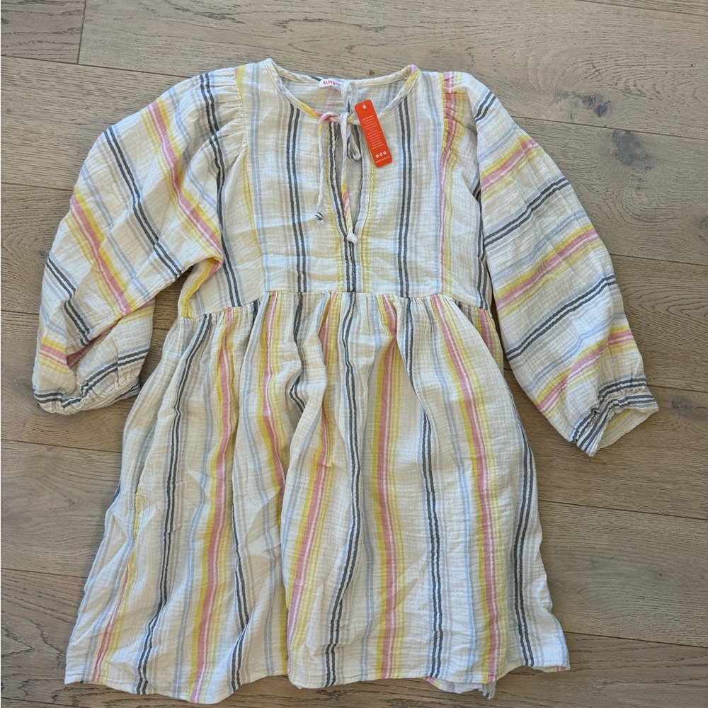 New Sundry Stripe Blouson Sleeve Dress